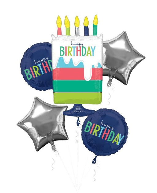 Happy Birthday Modern Balloon Bouquet | 5 pcs - Zurchers