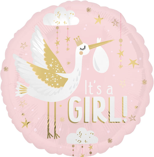 Satin Special Delivery Baby Girl Mylar Balloon, 18" | 1 ct - Zurchers