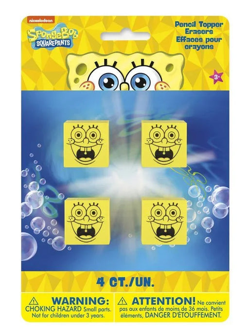 SpongeBob Pencil Topper Erasers | 4 ct - Zurchers