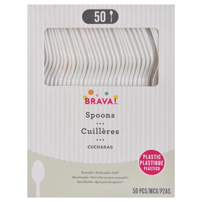 White Plastic Spoons | 50 ct - Zurchers