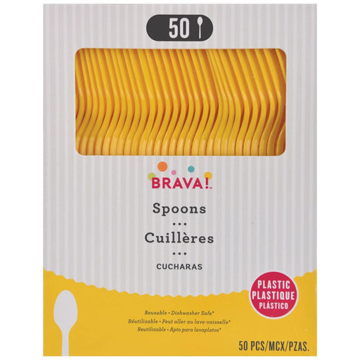 Yellow Sunshine Plastic Spoons | 50 ct - Zurchers
