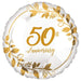 50th Anniversary Gold Leaves Mylar Balloon 17" | 1ct - Zurchers
