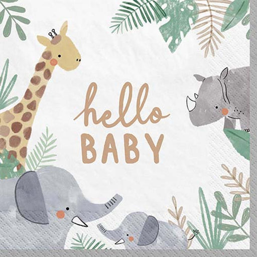 Hello Baby Jungle Lunch Napkins | 16ct - Zurchers