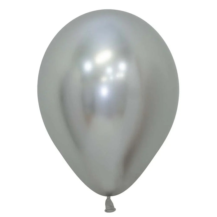 Reflex Silver Latex Balloon w/ Helium & Hi - Float, 11" | 1 ct - Zurchers