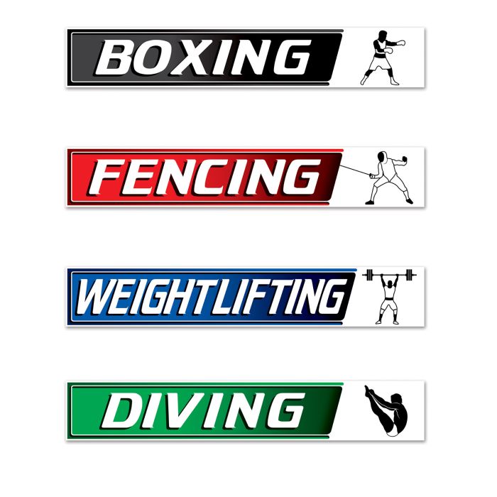 Summer Sports Street Sign Cutouts 4" x 24" | 4 ct - Zurchers