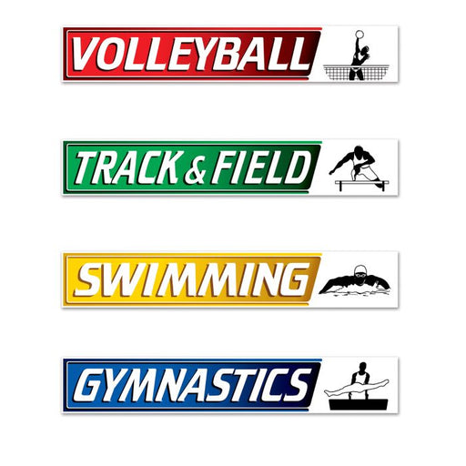 Summer Sports Street Sign Cutouts 4" x 24" | 4 ct - Zurchers