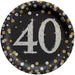 Sparkling Celebration "40" Round Plates, 7" | 8 ct - Zurchers