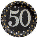Sparkling Celebration "50" Round Plates, 9" | 8 ct - Zurchers