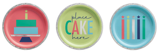 Modern Birthday Let's Eat Cake Assorted Plates, 7" | 8 ct - Zurchers