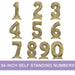 Air Filled White Gold Number Self Standing Balloons 54" | 1 ct - Zurchers