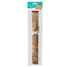 Rolled pirate treasure map in clear plastic packaging with a blue and white label that reads 'Treasure Map.' The map features a vintage-style tan design with printed illustrations of islands, coastlines, and treasure routes. The map is secured with a white tie and displayed in a long, narrow package.