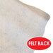 Close-up view of the back side of a pirate treasure map, showing a white felt material with a grid-like texture of small, evenly spaced gray dots. The fabric appears soft and flexible. A red label reads "Felt Back."