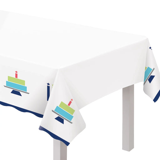 Modern Birthday Plastic Table Cover, 54" x 102" | 1 ct - Zurchers