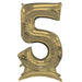 Air Filled White Gold Number Self Standing Balloons 54" | 1 ct - Zurchers