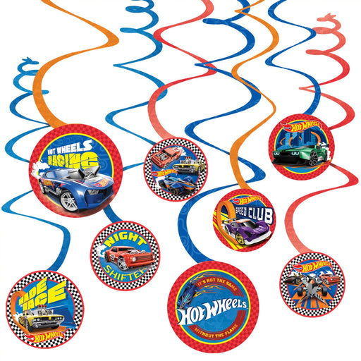 Hot Wheels Spiral Decorations | 12ct - Zurchers