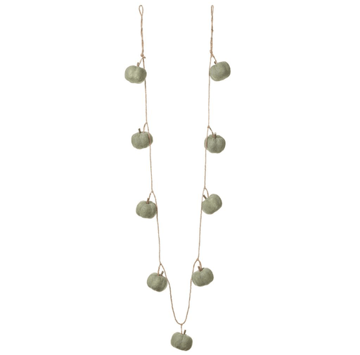 78.7" Felt Pumpkin Garland Green - Zurchers