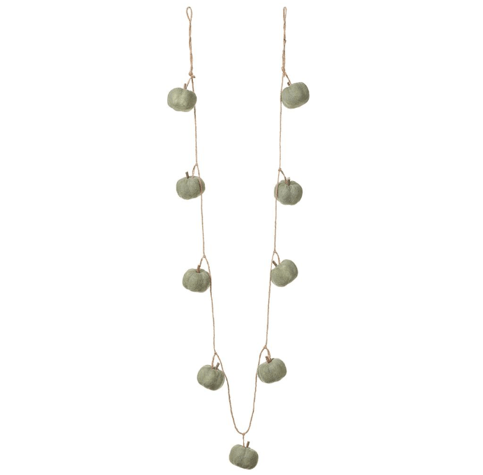 78.7" Felt Pumpkin Garland Green - Zurchers