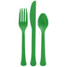 Festive Green Plastic Assorted Cutlery | 24 ps - Zurchers