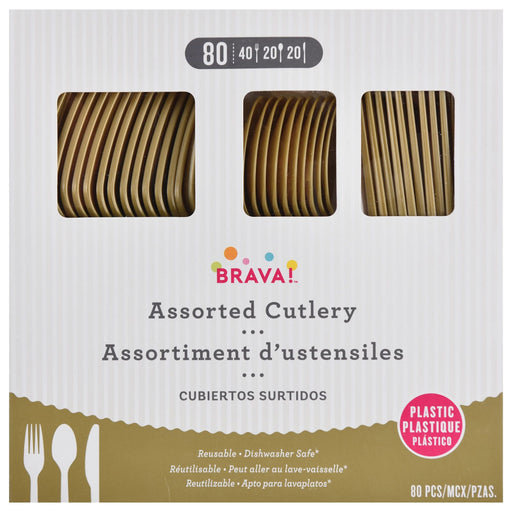 Gold Plastic Assorted Cutlery | 80 pcs - Zurchers