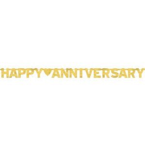 Anniversary Letter Banner. Gold. 7.8' |1 ct