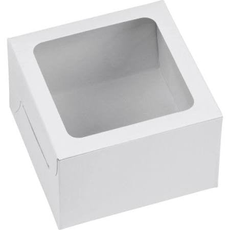 White 1 - Cupcake Treat Boxes with Viewing Window | 3ct - Zurchers
