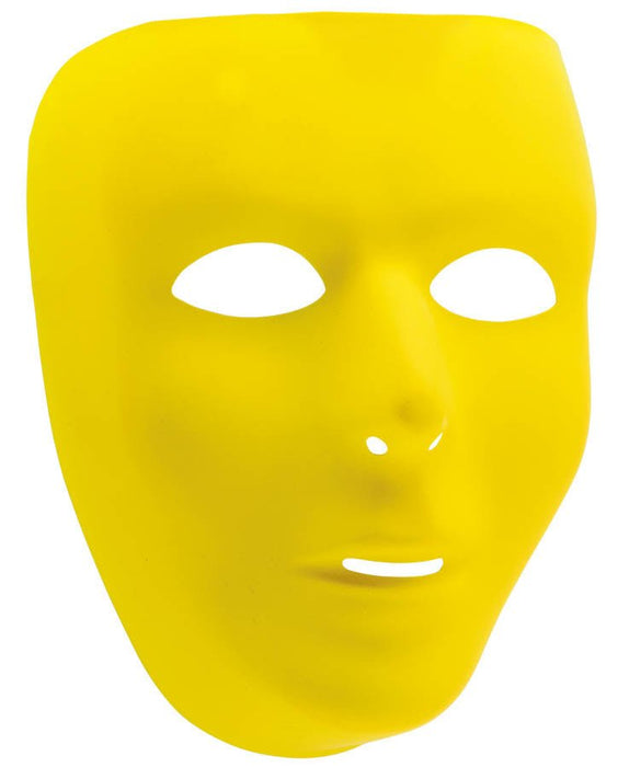 Yellow Full Face Plastic Mask | 1ct