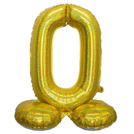 Air Filled Gold Number Self Standing Balloon 28.4" | 1 ct - Zurchers