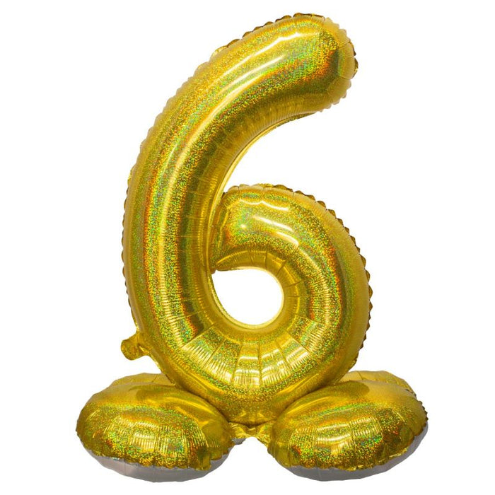 Air Filled Gold Number Self Standing Balloon 28.4" | 1 ct - Zurchers