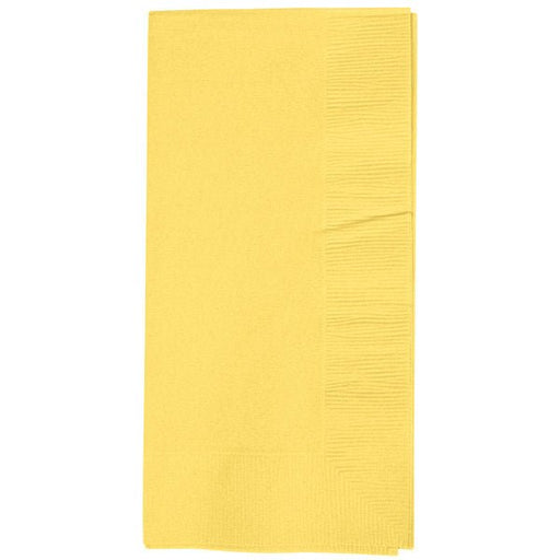 These Light Yellow Dinner Napkins offer a subtle touch of color to your table setting. With a pack of 50, you'll have plenty for your event. The 2 ply design ensures durability and absorbency for a mess-free dining experience. Perfect for any occasion, these napkins are a must-have for your next gathering.