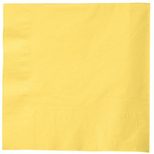 These Light Yellow Lunch Napkins are perfect for any occasion with their soft and subtle color. Each pack includes 50 napkins, providing plenty for your guests to use. Made from high-quality 2-ply materials, these napkins are durable and highly absorbent, ensuring a mess-free dining experience. Add a touch of elegance to your next event with these beautiful napkins.