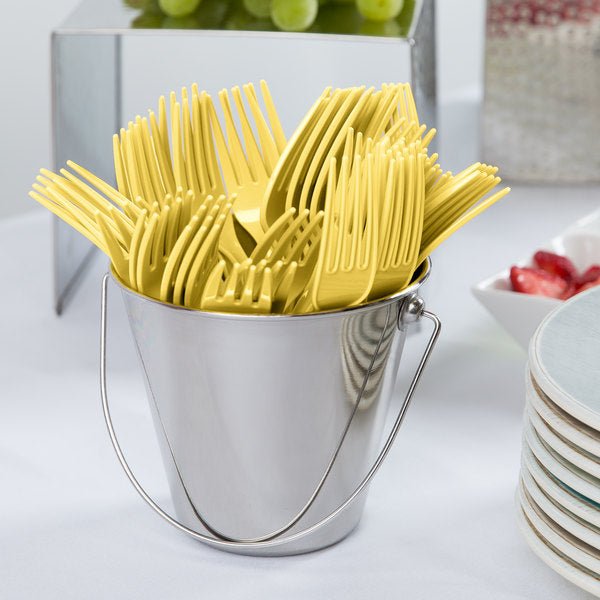 Light Yellow Heavy Weight Plastic Forks | 24ct - Zurchers