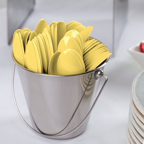 Light Yellow Heavy Weight Plastic Spoons | 24ct - Zurchers