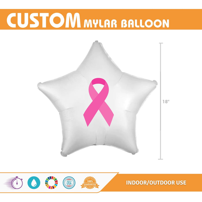 Custom Image White Mylar Star Balloon 18" | 1ct - Zurchers