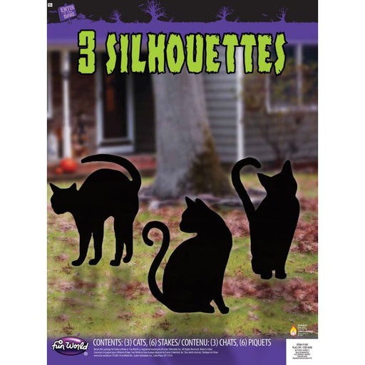 Halloween Black Cat Silhouettes Yard Signs 16" | 3 ct - Zurchers