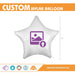 Custom Image White Mylar Star Balloon 18" | 1ct - Zurchers