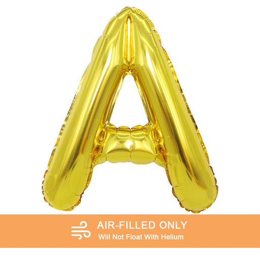 Air Filled Gold Mylar Letter Balloon, 16" | 1 ct - Zurchers