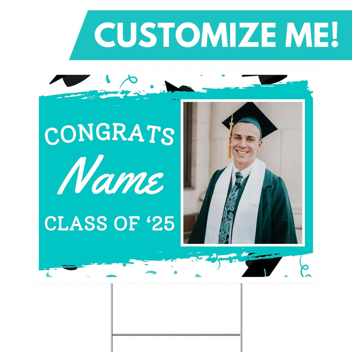 Graduation Congrats Custom Yard Sign with Photo, 18" x 24" | 1 ct - Zurchers