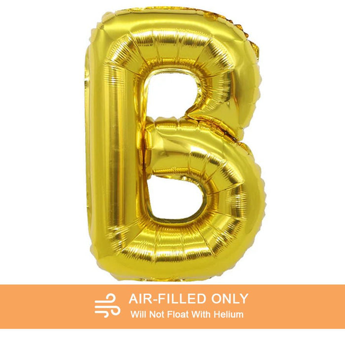 Air Filled Gold Mylar Letter Balloon, 16" | 1 ct - Zurchers