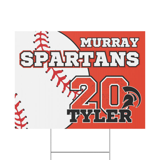 Custom Baseball Yard Sign With H Stake 18"x24" | 1 ct - Zurchers