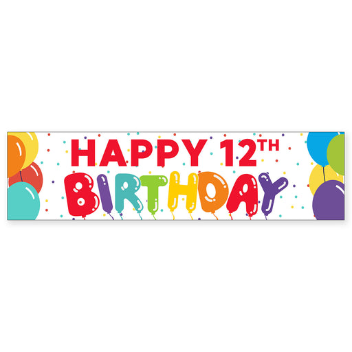 Birthday Celebrations Balloons Age To - Go Banner 50" x 13" | 1ct - Zurchers