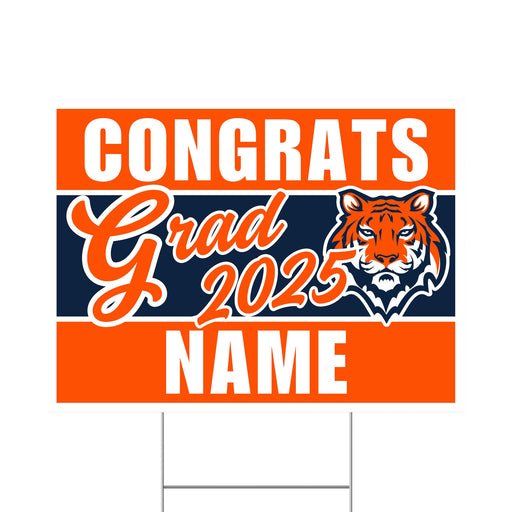 A 24" x 18" Brighton Custom High School Custom Grad Yard Sign.