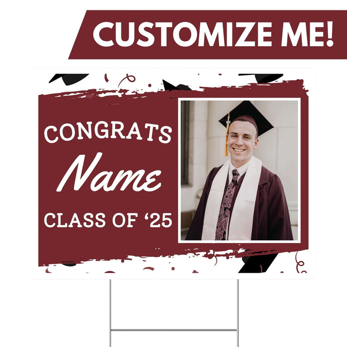 Graduation Congrats Custom Yard Sign with Photo, 18" x 24" | 1 ct - Zurchers