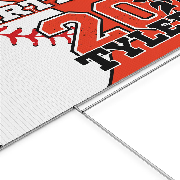 Custom Baseball Yard Sign With H Stake 18"x24" | 1 ct - Zurchers