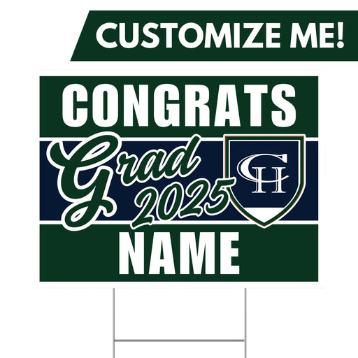 A 24" x 18" Copper Hills High School Custom Grad Yard Sign.