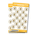 A package of 1-inch Cottonwood High School Sticker Seals. Each package contains 36 1-inch sticker seals.