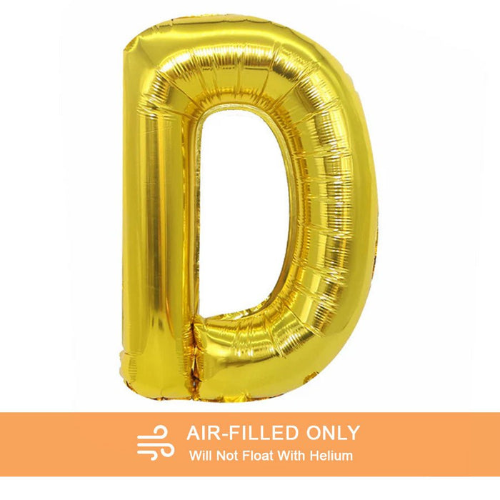 Air Filled Gold Mylar Letter Balloon, 16" | 1 ct - Zurchers
