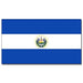  El Salvador flag with three horizontal stripes of blue, white, and blue, featuring the national coat of arms centered on the white stripe.