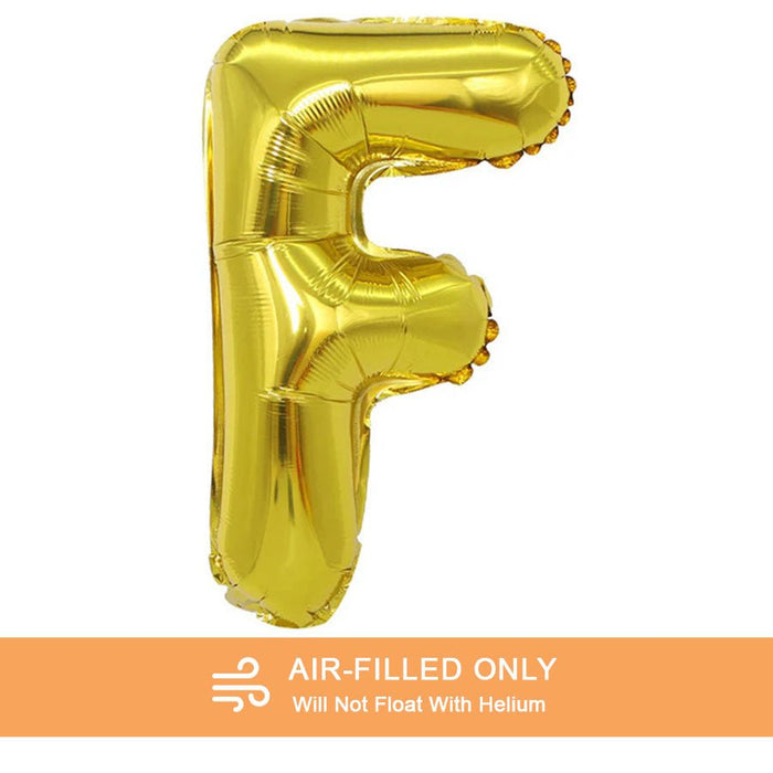 Air Filled Gold Mylar Letter Balloon, 16" | 1 ct - Zurchers