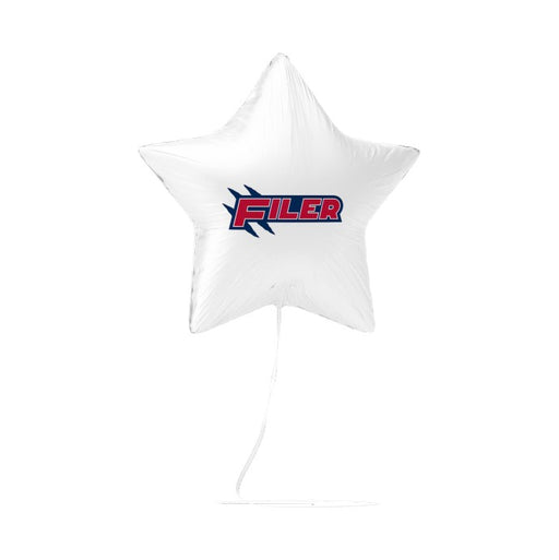 A 17-inch Filer High School Mylar Balloon.