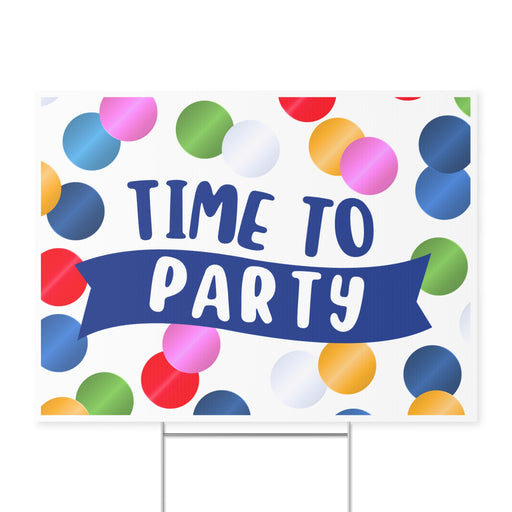 Time To Party Yard Sign 24" x 18" | 1 ct - Zurchers